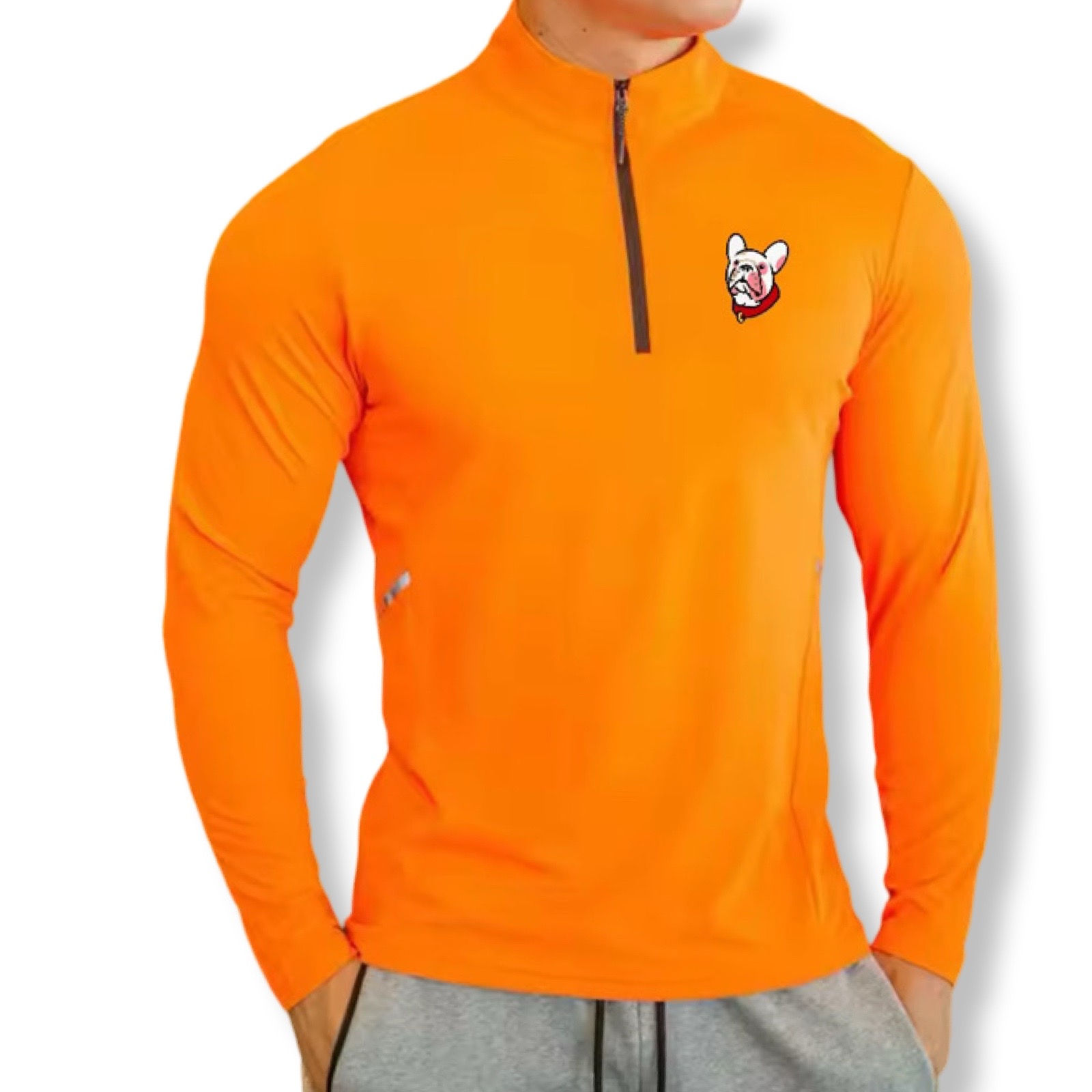 Men's Gym Compression Shirt-Light Orange