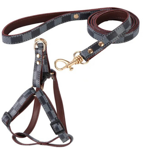Pucci,Chewy Vuiton,or Furberry Harness Leash Set Frenchiebling