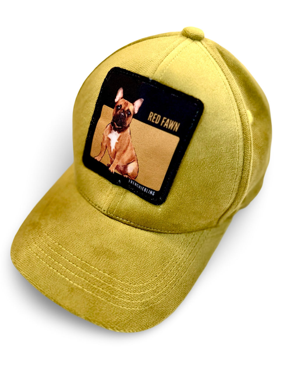 Fawn French Bulldog Unisex Adult Premium Velvet Gold Cap by Rebel BrimsTM