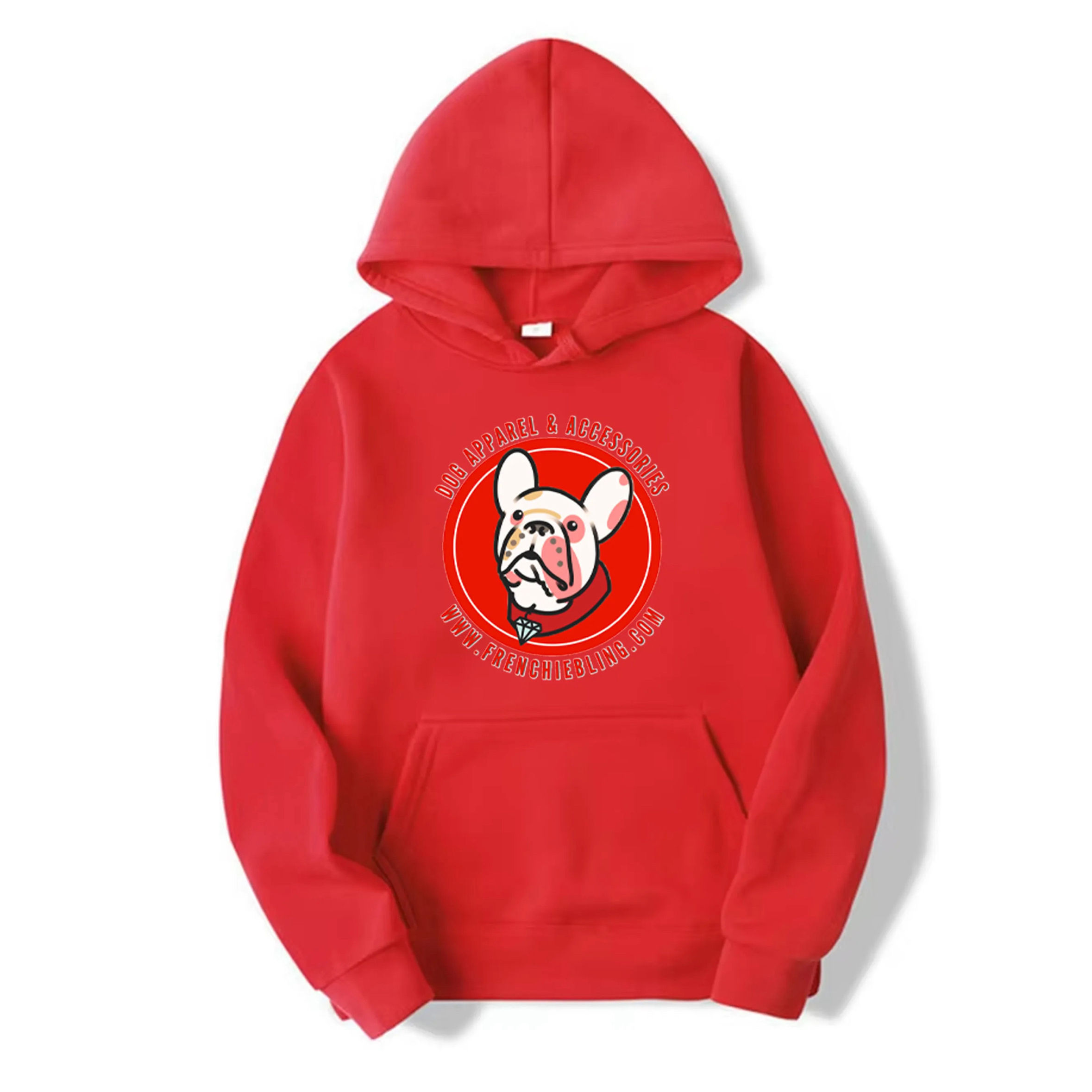 FrenchieBlingTM Red Pull Over Hoodie