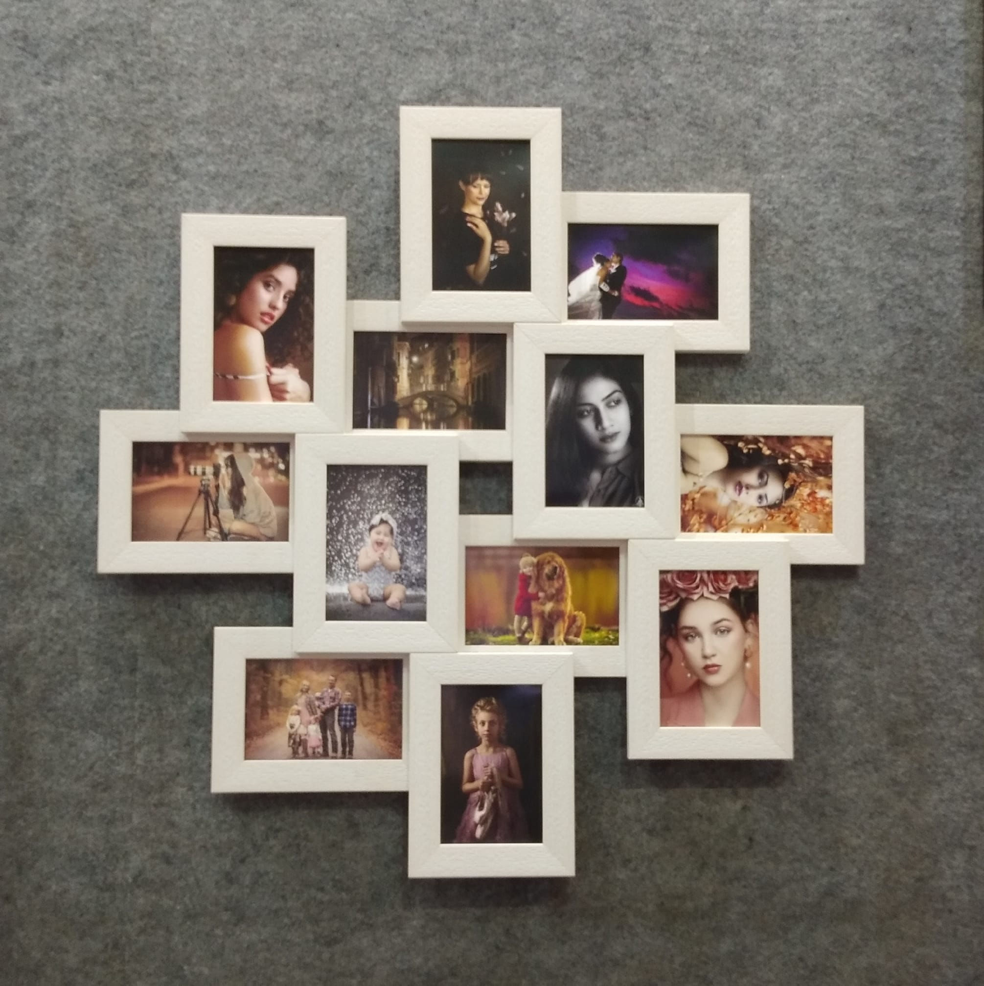 12 PHOTO COLLAGE FRAME-White
