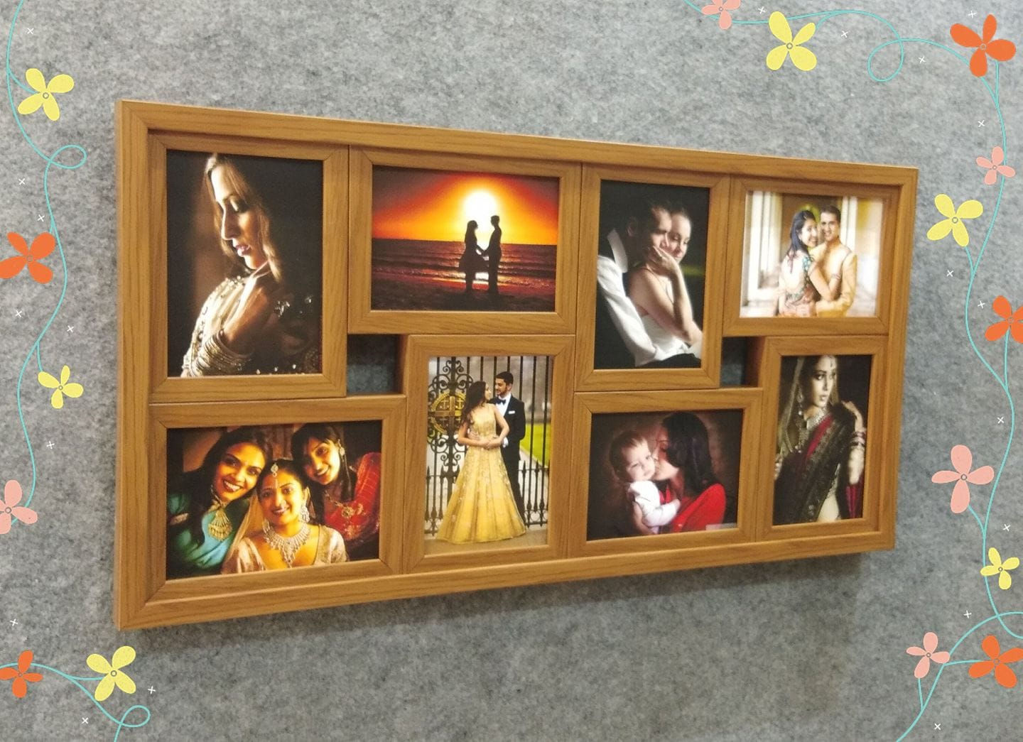 8 PHOTO NATURAL FRAME COLLAGE