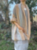 Handwoven Natural Dyed Hemp Silk Shawl - SHINRA NANASAI