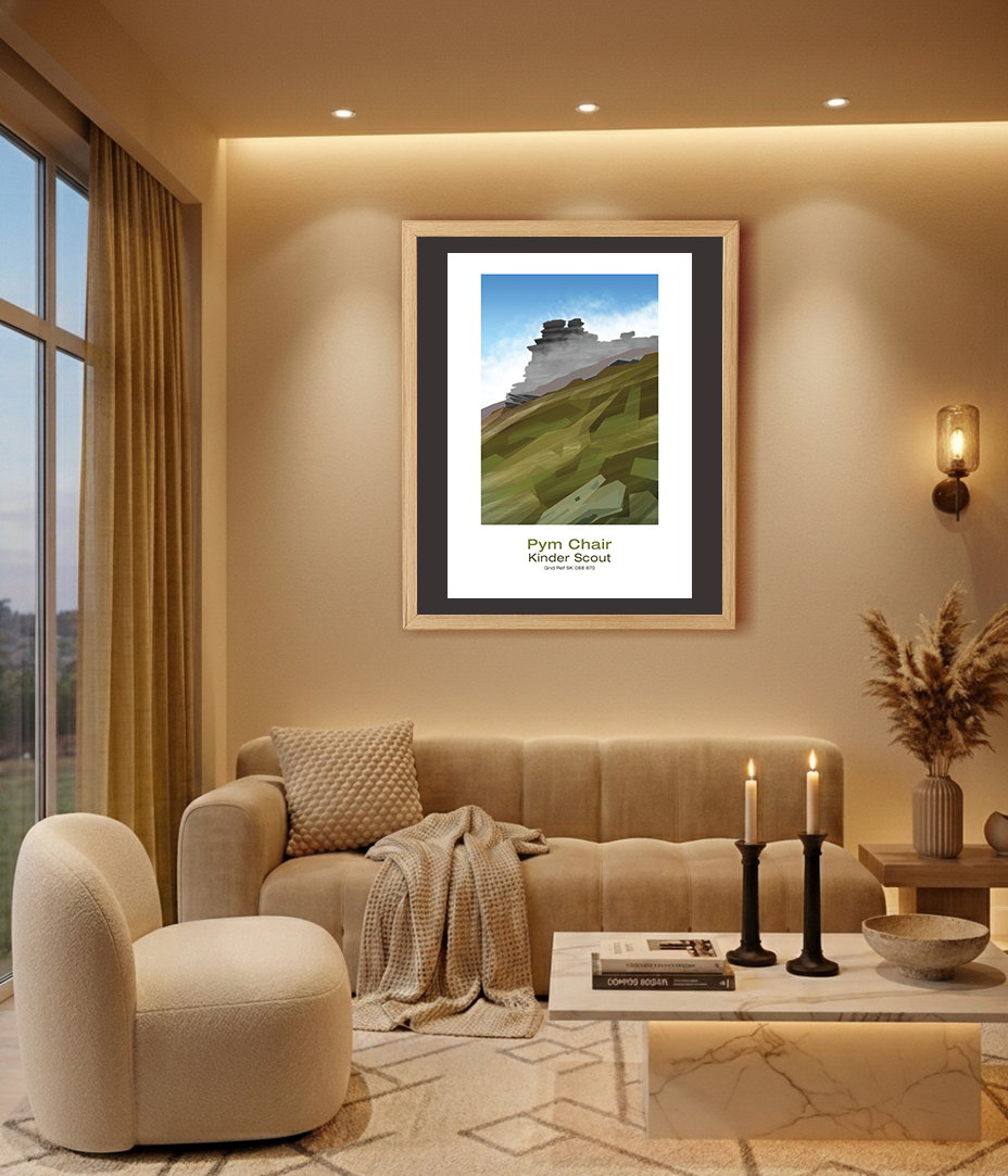 Thumbnail: Framed artwork of Pym Chair in the Peak District