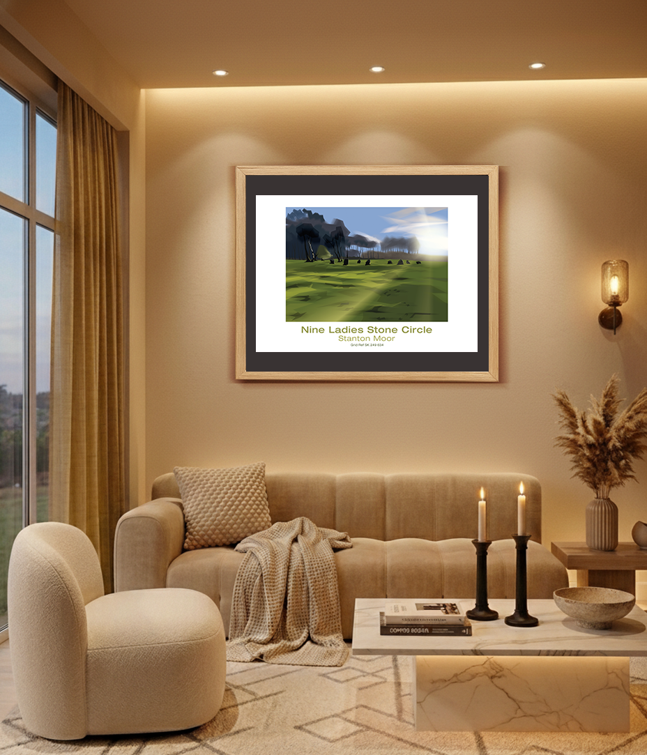 Thumbnail: Framed picture of Nine Ladies Stone Circle, Peak District