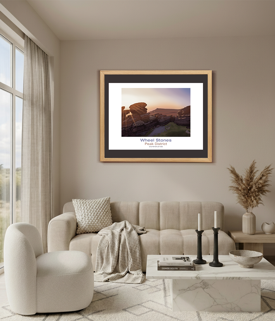 Thumbnail: Fine art print of Wheel Stones in Peak District by Peak View Art