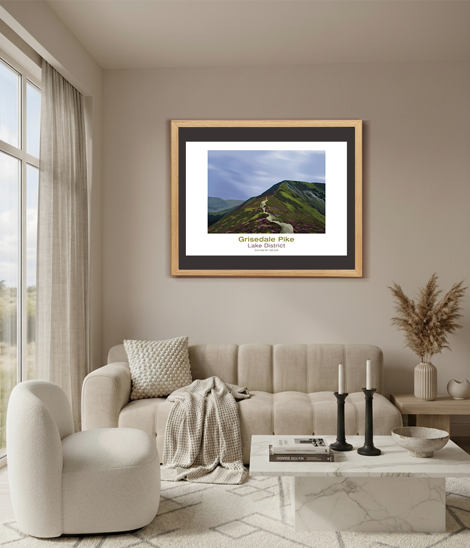 Thumbnail: Fine art print of Grizedale Pike in a modern living room
