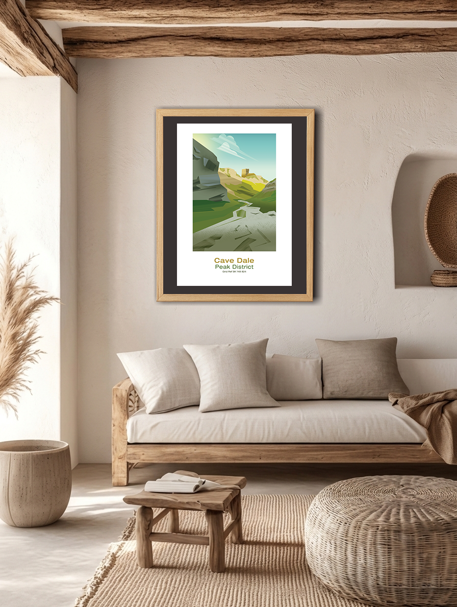 Thumbnail: Cave Dale Fine Art Print in a modern living room