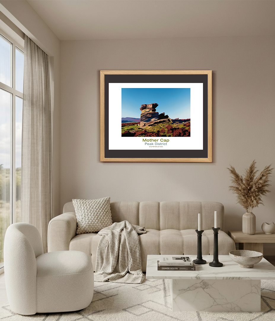Thumbnail: Framed print of Mother Cap rock in Peak District