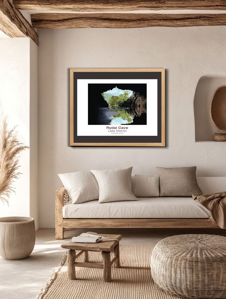 Thumbnail: Framed print of Rydal Cave, Lake District