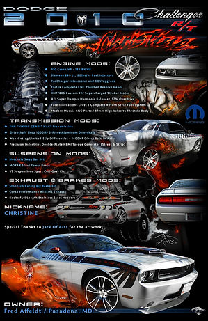 2010-Challenger-Car-Show-Signage, Challenger Car Sign Boards, Charger Auto Car Boards, Dodge Car Show Signage, Mopar Show Car Displays, Mopar Artwork, Muscle Cars, Rat Rods, Street Rods, Gassers, T-Buckets, Roadsters, Vintage Auto Artwork, Antique Cars, Classic Cars, Automotive Artwork, https://echelongraphix.com/mopar-gallery