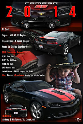 2014 Chevy Camaro SS display board by Echelon Graphix, custom car show board and automotive artwork