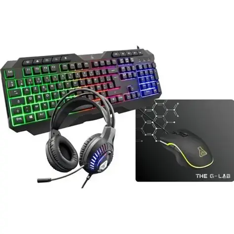 Pack Gamer 4en1 (Clavier/Souris/Casque/Tapis) The G-Lab Combo Argon Evolution