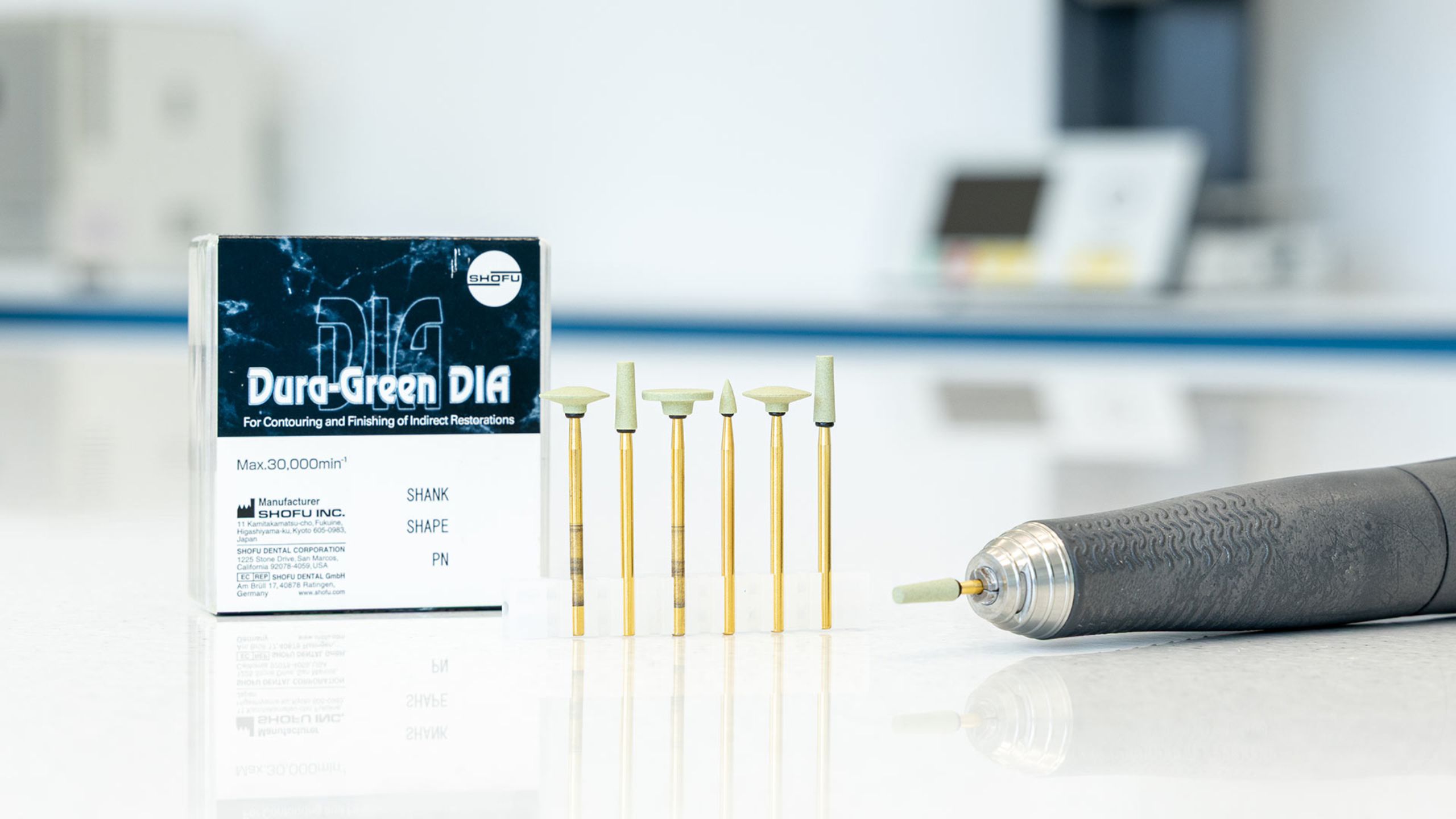 SHOFU Dura Green Dia dental finishing and polishing material for dental restorations