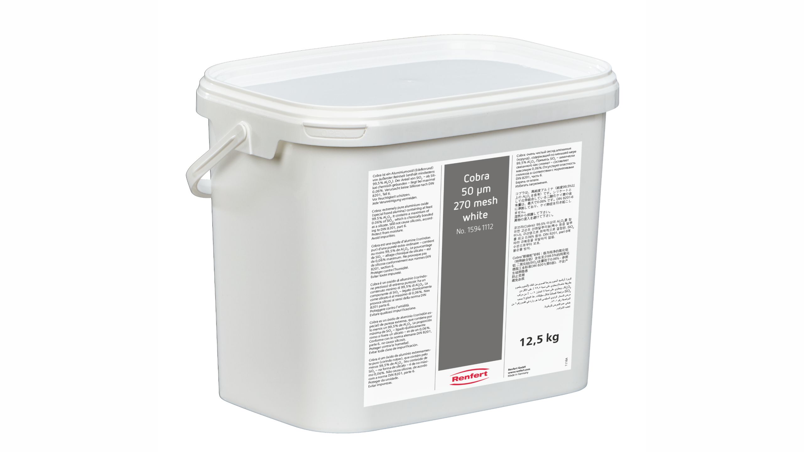 Cobra aluminium oxide abrasive for dental laboratory sandblasting and surface preparation