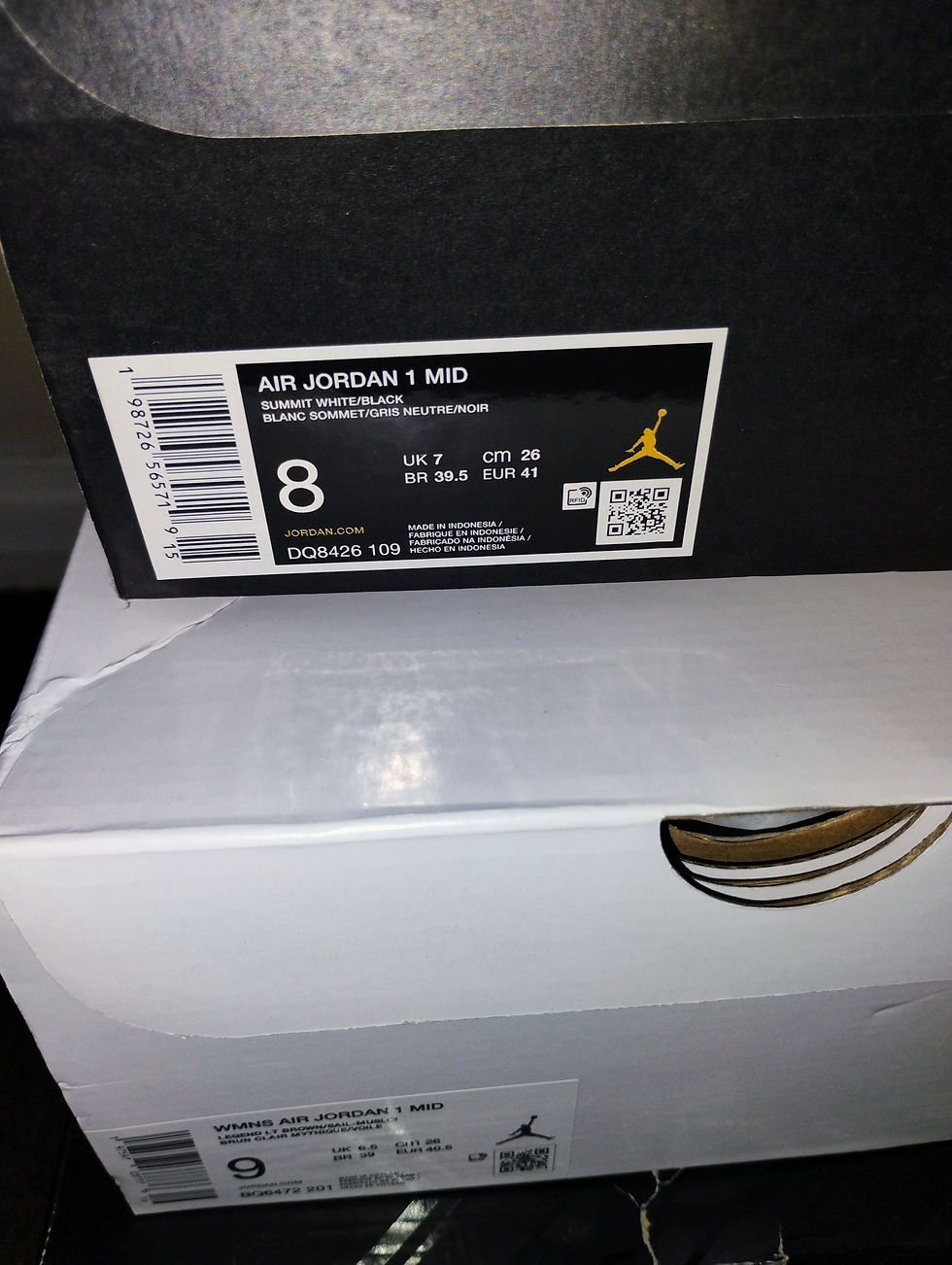 Thumbnail: Jordan 1 Mid Summit White/Infrared 23/Neutral Grey/Black Size 8m 9.5w