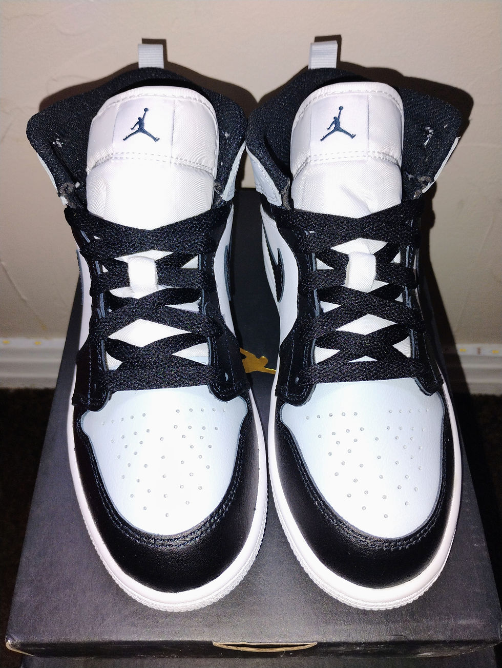 Miniatura: Jordan 1 Mid Black/Aura/Squadron Blue/Black Size 3y