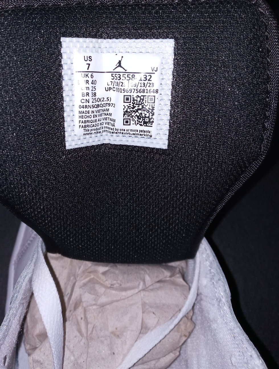 Прев'ю: Air Jordan 1 Low White/White/Black Men's Shoes size 7 Women' 8.5