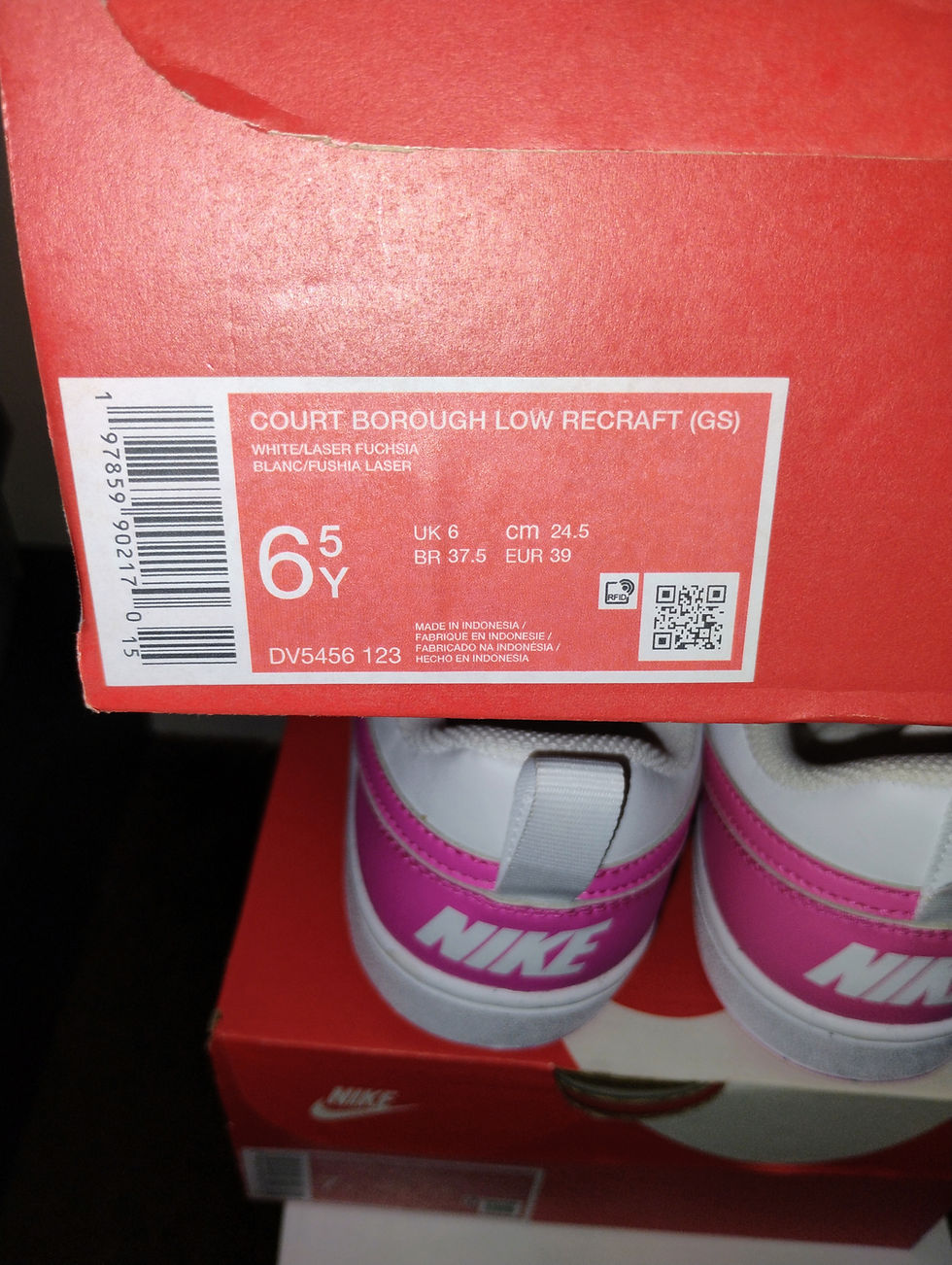 Thumbnail: Nke Kids' Grade School Court Borough Low Recraft Shoes size 6.5 men 8 women