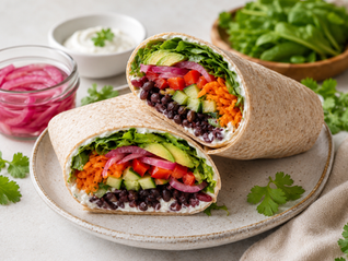 Rainbow Veggie & Bean Wraps
