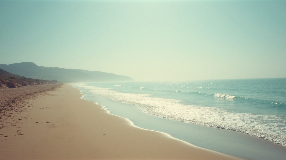 High angle view of calm beach landscape