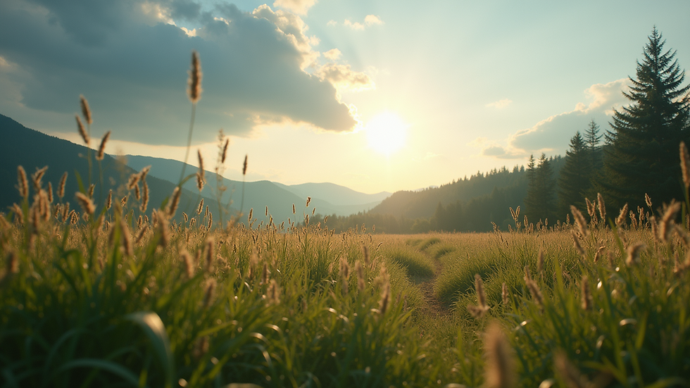 Eye-level view of tranquil nature landscape