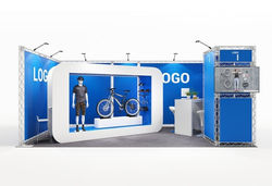 Traversen Messestand 6x3 m – Reihenstand mit Messekabine und Monitor | Kohlschein-Messe.de