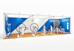 Traversen Messestand 9x3 m – Weißes X-Module System Reihenstand | Kohlschein-Messe.de