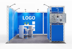 Traversen Messestand 4x3 m – Reihenstand mit Kabine | Kohlschein-Messe.de