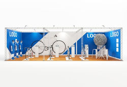 Traversen Messestand 9x3 m – Weißes X-Module System Reihenstand | Kohlschein-Messe.de