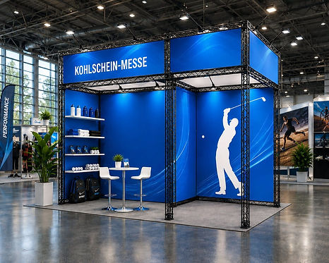 X-MODULE Traversen Messestand Eckstand aus X-10 Messetraversen