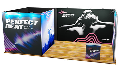 Expolinc Classic Frame Reihenstand 8 x 4 m – flexibler Messestand Aluminium mit Textilgrafiken und großer Messekabine