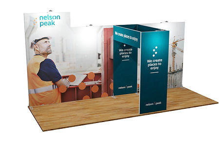 Expolinc Classic Frame Kopfstand 7 x 2 m – modularer Messestand aus Aluminiumprofilen mit textilem Grafikrahmen, flexibel erweiterbar