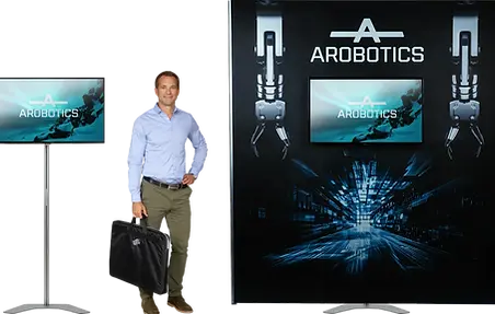 EXPOLINC Monitorstand freistehend oder zur Integration in einen Messestand