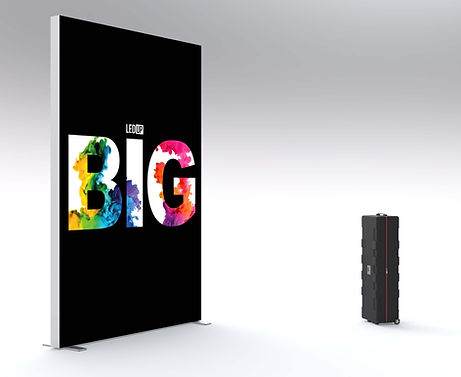 BIG LEDUP LEUCHTWAND 2 m breit, 2,50 m hoch – LED Wand mit Grafik und Transportkoffer