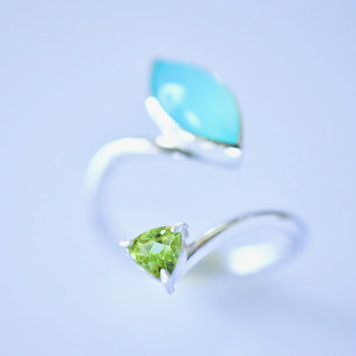 talkative トーカティブ シーブルーカルセドニー リング 10号