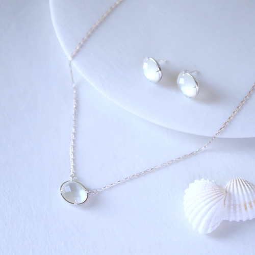 Hi-Bi] SV925 白蝶貝×クオーツ ドゥミ・パリュール | EN JEWELLERY