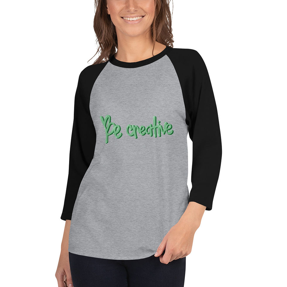 Thumbnail: 3/4 sleeve raglan shirt - BE CREATIVE