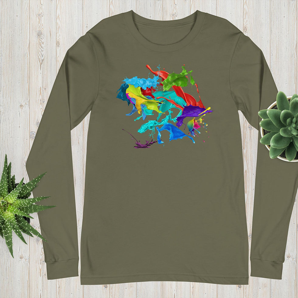 Thumbnail: Unisex Long Sleeve Tee - Paint Splash