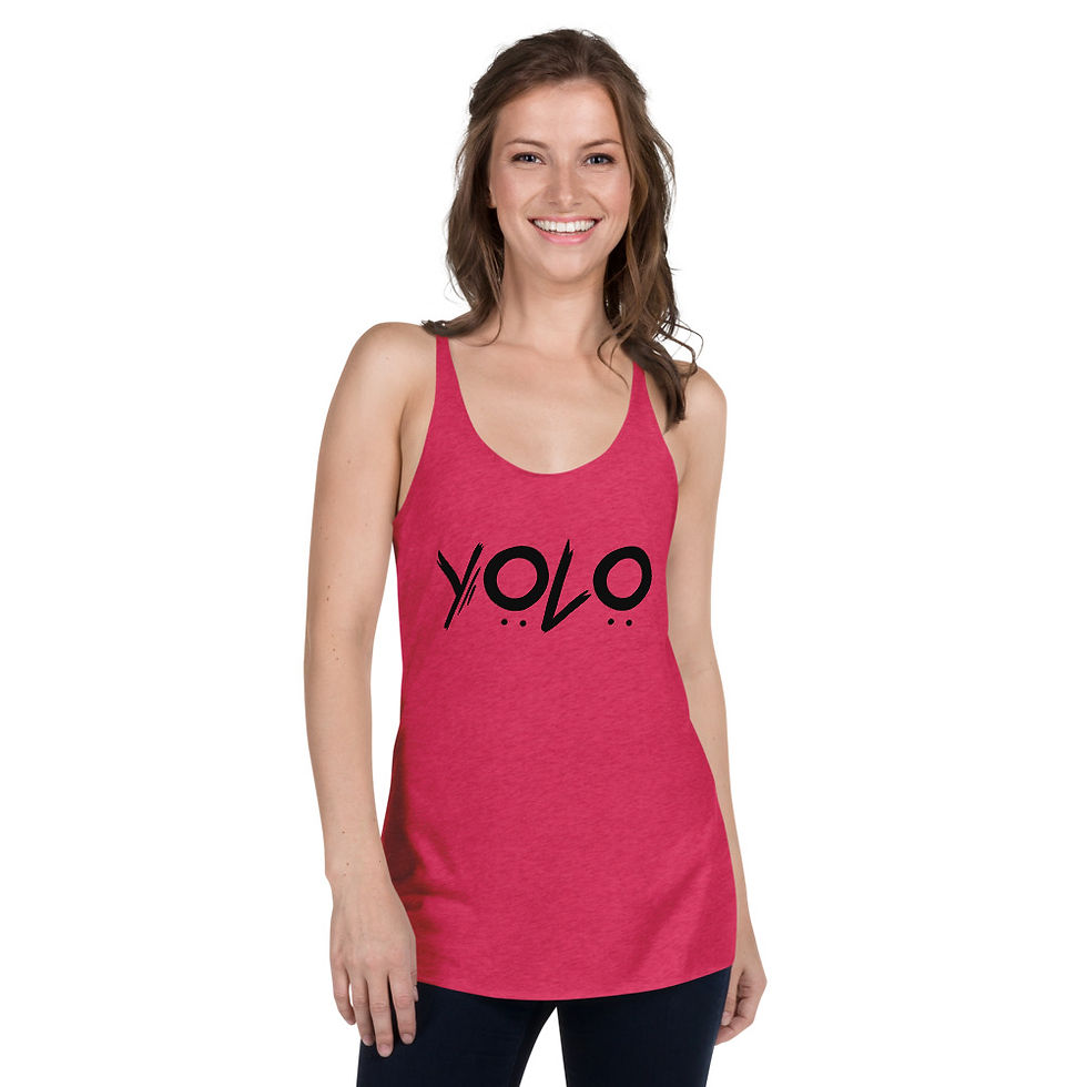 Women's Racerback Tank - YOLO