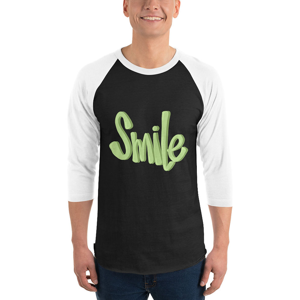 3/4 sleeve raglan shirt - SMILE