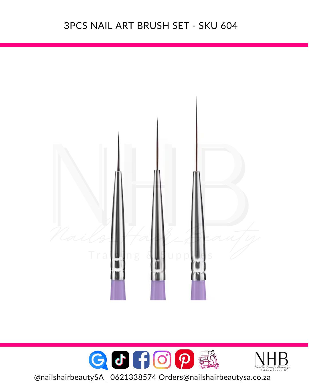 3pcs Nail Art Brush Set