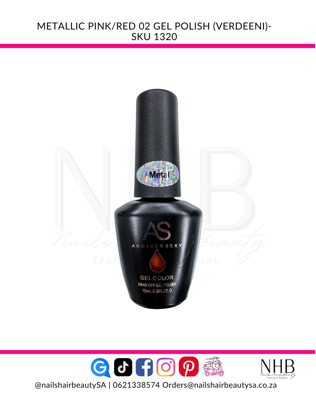Metallic pink/red 02 Gel Polish (Verdeeni)
