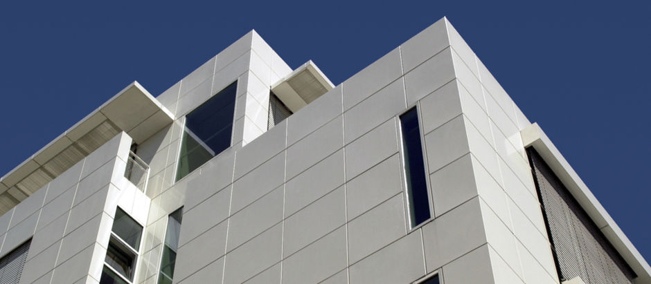 A tall cladded building