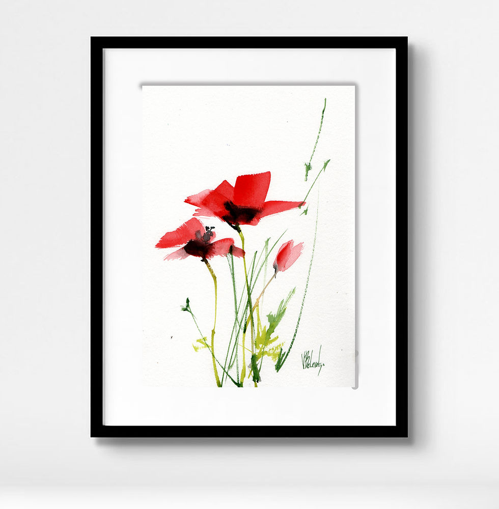 poppy-watercolor-on-paper