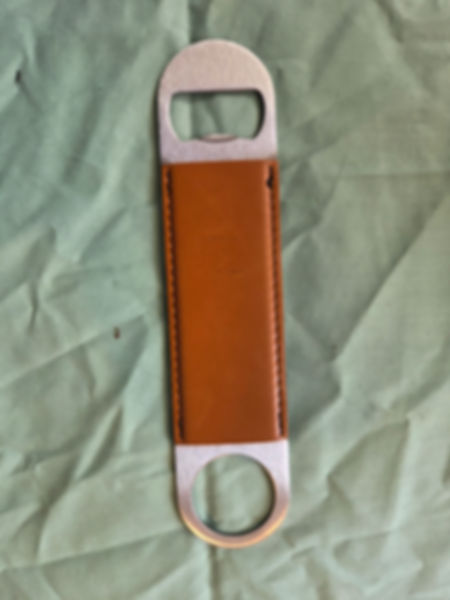 Leather handle bottle opener