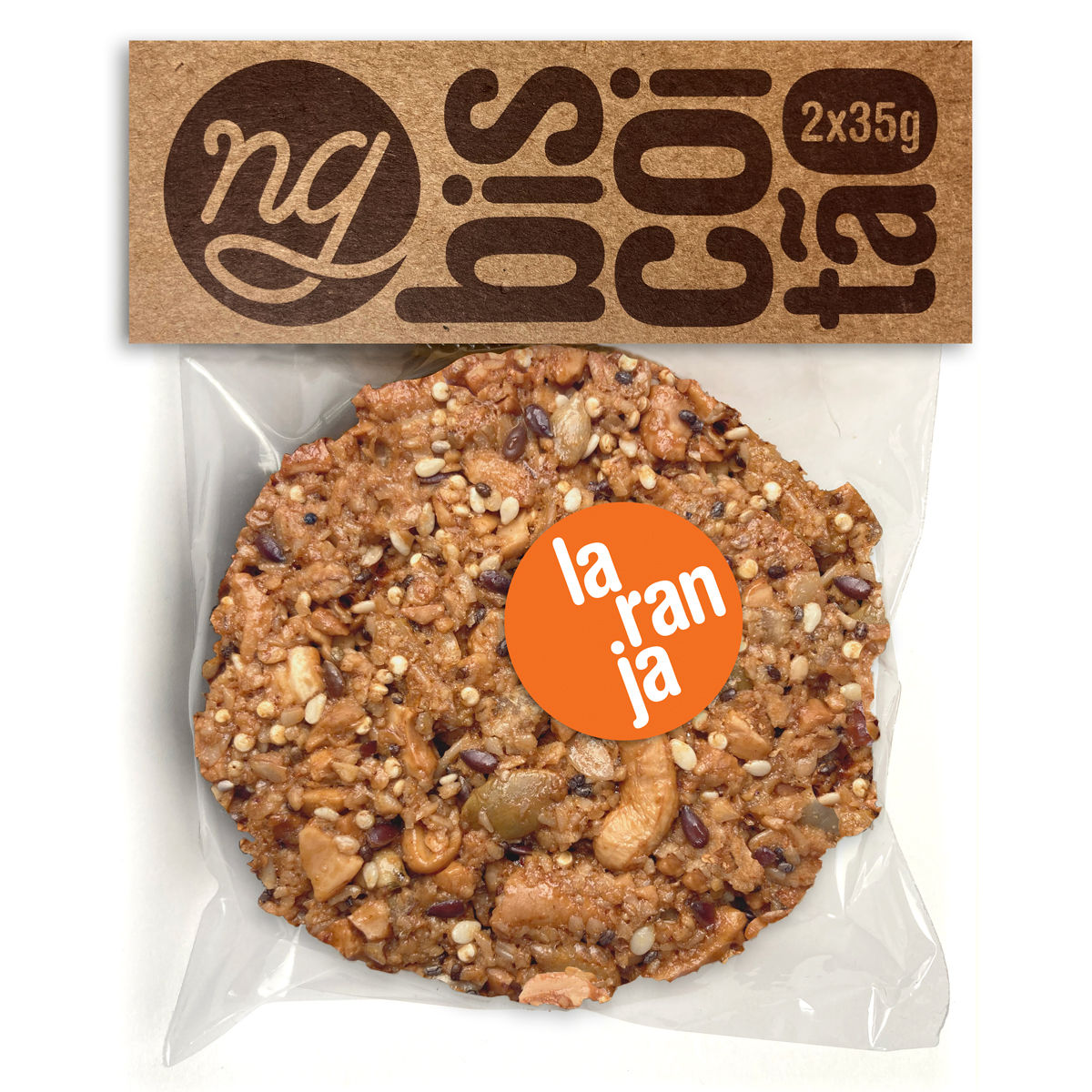 Biscoitão 50% Castanha de Caju, sabor Laranja (70g)