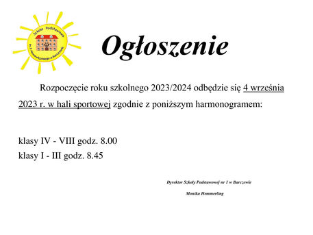 Uroczyste rozpoczęcie roku szkolnego 2023/2024