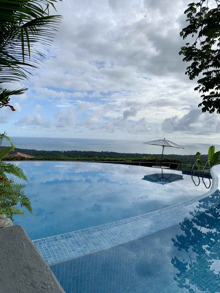 Pool overlooks Pacific Ocean in Uvita