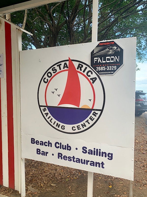 Costa Rica Sailing Center sign outside the entrance